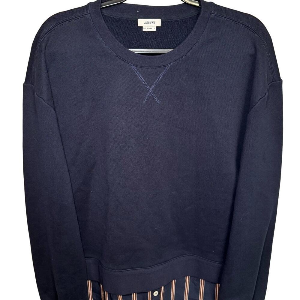 Jason Wu Crewneck Combo Striped Button Down Sweat… - image 5